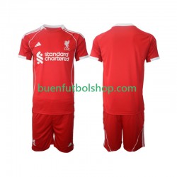 Camiseta de Fútbol Liverpool 2025-2026 Primera Equipación Manga Corta Niño