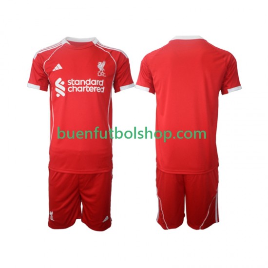 Camiseta de Fútbol Liverpool 2025-2026 Primera Equipación Manga Corta Niño