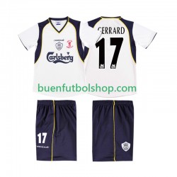 Camiseta de Fútbol Liverpool GERRARD 17 Retro LWP 2001 2002 Segunda Equipación Manga Corta Hombre