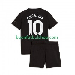 Camiseta de Fútbol Manchester City Jack Grealish 10 2025-2026 Segunda Equipación Manga Corta Niño