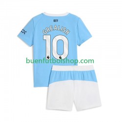 Camiseta de Fútbol Manchester City Jack Grealish 10 2025-2026 Primera Equipación Manga Corta Niño