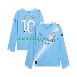 Camiseta de Fútbol Manchester City Jack Grealish 10 2025-2026 Primera Equipación Manga Larga Hombre