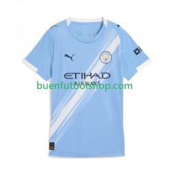 Camiseta de Fútbol Manchester City 2025-2026 Primera Equipación Manga Corta para Mujer