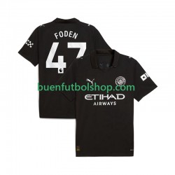 Camiseta de Fútbol Manchester City Phil Foden 47 2025-2026 Segunda Equipación Manga Corta Hombre