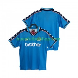 Camiseta de Fútbol Manchester City Retro 1997 1998 Primera Equipación Manga Corta Hombre