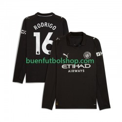Camiseta de Fútbol Manchester City Rodrigo Hernandez 16 2025-2026 Segunda Equipación Manga Larga Hombre