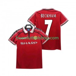 Camiseta de Fútbol Manchester United BECKHAM 7 Retro 1998 1999 Primera Equipación Manga Corta Hombre