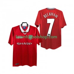 Camiseta de Fútbol Manchester United BECKHAM 7 Retro 1999 2000 Primera Equipación Manga Corta Hombre