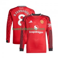 Camiseta de Fútbol Manchester United Bruno Fernandes 8 2025-2026 Primera Equipación Manga Larga Hombre