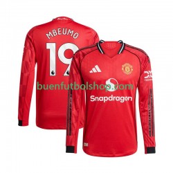 Camiseta de Fútbol Manchester United Bryan Mbeumo 19 2025-2026 Primera Equipación Manga Larga Hombre