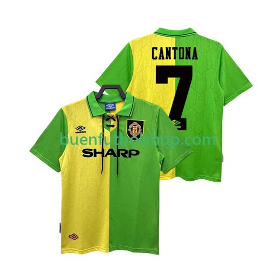 Camiseta de Fútbol Manchester United CANTONA 7 Retro 1992 1994 Segunda Equipación Manga Corta Hombre