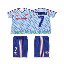 Camiseta de Fútbol Manchester United CANTONA 7 Retro 1990 1992 Segunda Equipación Manga Corta Niño
