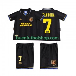 Camiseta de Fútbol Manchester United CONTONA 7 Retro 1993 1994 Segunda Equipación Manga Corta Niño