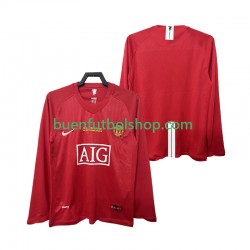 Camiseta de Fútbol Manchester United Champions League Retro 2007 2008 Primera Equipación Manga Larga Hombre