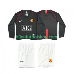 Camiseta de Fútbol Manchester United Retro 2007 2008 Segunda Equipación Manga Larga Niño Camiseta de Fútbol Manchester United Retro 2007 2008 Segunda Equipación Manga Larga Niño