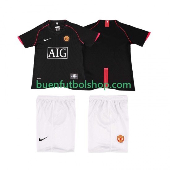 Camiseta de Fútbol Manchester United Retro 2007 2008 Segunda Equipación Manga Corta Niño Camiseta de Fútbol Manchester United Retro 2007 2008 Segunda Equipación Manga Corta Niño