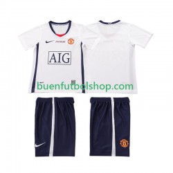 Camiseta de Fútbol Manchester United Retro Champions League 2008 2009 Segunda Equipación Manga Corta Niño