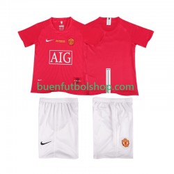 Camiseta de Fútbol Manchester United Retro Champions League 2007 2008 Primera Equipación Manga Corta Niño