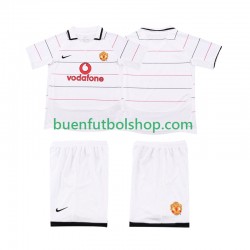 Camiseta de Fútbol Manchester United Retro 2003 2006 Tercera Equipación Manga Corta Niño