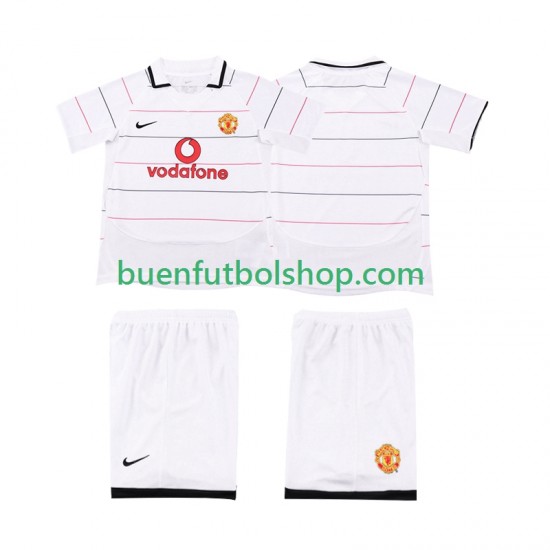 Camiseta de Fútbol Manchester United Retro 2003 2006 Tercera Equipación Manga Corta Niño Camiseta de Fútbol Manchester United Retro 2003 2006 Tercera Equipación Manga Corta Niño