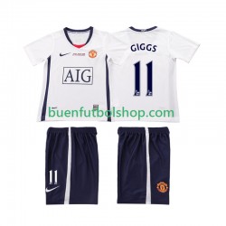 Camiseta de Fútbol Manchester United GIGGS 11 Retro Champions League 2008 2009 Segunda Equipación Manga Corta Niño