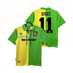 Camiseta de Fútbol Manchester United GIGGS 11 Retro 1992 1994 Segunda Equipación Manga Corta Hombre