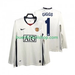 Camiseta de Fútbol Manchester United GIGGS 11 Retro Premier League 2008 2009 Segunda Equipación Manga Larga Hombre