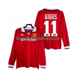 Camiseta de Fútbol Manchester United GIGGS 11 Retro 1992 1994 Primera Equipación Manga Larga Hombre