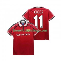 Camiseta de Fútbol Manchester United GIGGS 11 Retro 1998 1999 Primera Equipación Manga Corta Hombre