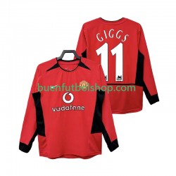 Camiseta de Fútbol Manchester United GIGGS 11 Retro 2002 2004 Primera Equipación Manga Larga Hombre