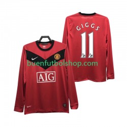 Camiseta de Fútbol Manchester United GIGGS 11 Retro 2009 2010 Primera Equipación Manga Larga Hombre