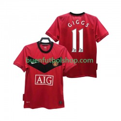 Camiseta de Fútbol Manchester United GIGGS 11 Retro 2009 2010 Primera Equipación Manga Corta Hombre