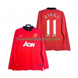 Camiseta de Fútbol Manchester United GIGGS 11 Retro 2013 2014 Primera Equipación Manga Larga Hombre
