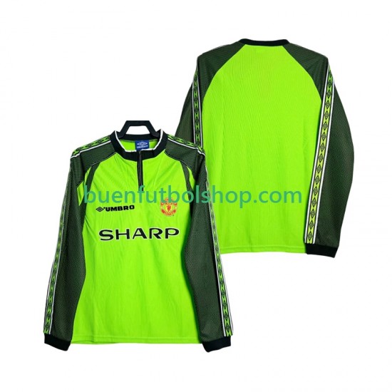 Camiseta de Fútbol Manchester United Portero Retro 1998 2000 Primera Equipación Manga Larga Hombre