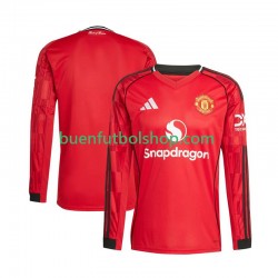 Camiseta de Fútbol Manchester United 2025-2026 Primera Equipación Manga Larga Hombre