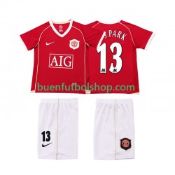 Camiseta de Fútbol Manchester United J.S.PARK 13 Retro 2006 2007 Primera Equipación Manga Corta Niño