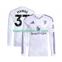 Camiseta de Fútbol Manchester United Kobbie Mainoo 37 2025-2026 Segunda Equipación Manga Larga Hombre