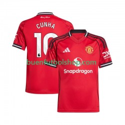 Camiseta de Fútbol Manchester United Matheus Cunha 10 2025-2026 Primera Equipación Manga Corta Hombre