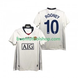 Camiseta de Fútbol Manchester United ROONEY 10 Retro Champions League 2008 2009 Segunda Equipación Manga Corta Hombre
