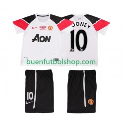 Camiseta de Fútbol Manchester United ROONEY 10 Retro Champions League 2011 2012 Tercera Equipación Manga Corta Niño