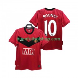 Camiseta de Fútbol Manchester United ROONEY 10 Retro 2009 2010 Primera Equipación Manga Corta Hombre