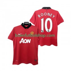 Camiseta de Fútbol Manchester United ROONEY 10 Retro 2013 2014 Primera Equipación Manga Corta Hombre