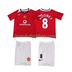 Camiseta de Fútbol Manchester United ROONEY 8 Retro 2005 2006 Primera Equipación Manga Corta Niño