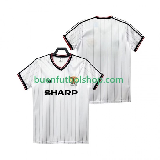 Camiseta de Fútbol Manchester United Retro 1983 1984 Segunda Equipación Manga Corta Hombre Camiseta de Fútbol Manchester United Retro 1983 1984 Segunda Equipación Manga Corta Hombre