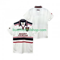 Camiseta de Fútbol Manchester United Retro 1998 1999 Segunda Equipación Manga Corta Hombre
