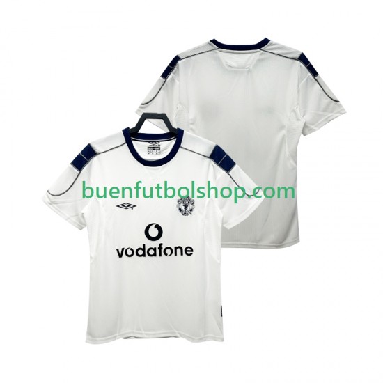 Camiseta de Fútbol Manchester United Retro 2000 2001 Segunda Equipación Manga Corta Hombre Camiseta de Fútbol Manchester United Retro 2000 2001 Segunda Equipación Manga Corta Hombre