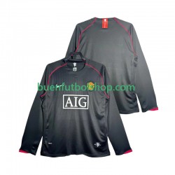 Camiseta de Fútbol Manchester United Retro 2007 2008 Segunda Equipación Manga Larga Hombre Camiseta de Fútbol Manchester United Retro 2007 2008 Segunda Equipación Manga Larga Hombre