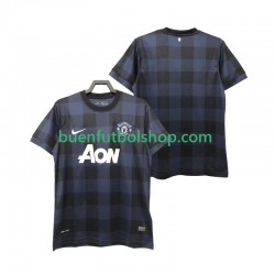 Camiseta de Fútbol Manchester United Retro 2013 2014 Segunda Equipación Manga Corta Hombre