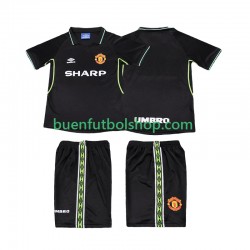 Camiseta de Fútbol Manchester United Retro 1998 1999 Tercera Equipación Manga Corta Niño