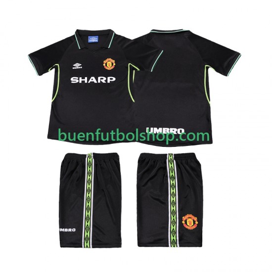 Camiseta de Fútbol Manchester United Retro 1998 1999 Tercera Equipación Manga Corta Niño Camiseta de Fútbol Manchester United Retro 1998 1999 Tercera Equipación Manga Corta Niño